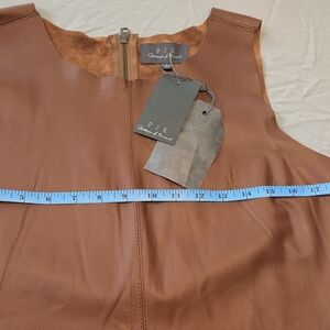 PJK Patterson J. Kincaid Brown Leather Blouse